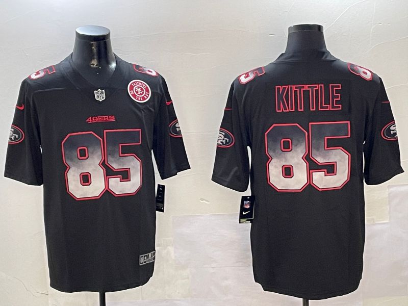 Men San Francisco 49ers #85 Kittle Black Nike Smoke Fashion 2024 Limited NFL Jersey style 4->san francisco 49ers->NFL Jersey